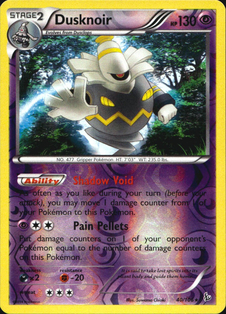 Dusknoir 40/106 Holo Rare Flashfire Pokemon Reverse Holo Near Mint