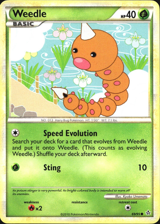 Weedle 69/95 Common HGSS Unleashed Pokemon Near Mint