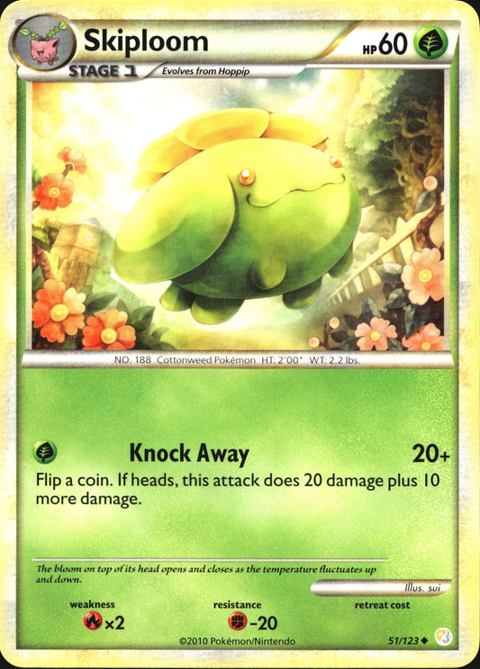 Skiploom 51/123 Uncommon HeartGold & SoulSilver Pokemon Near Mint