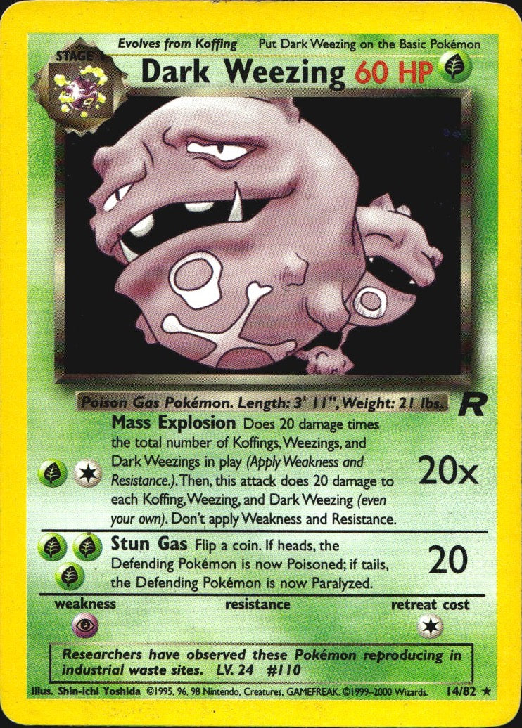 Dark Weezing 14/82 Holo Rare Team Rocket Pokemon Heavily Played