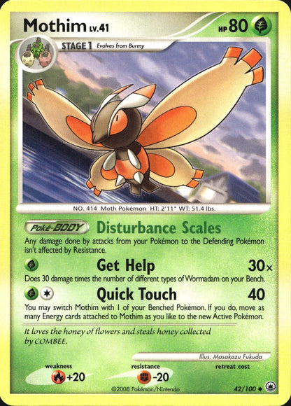 Mothim 42/100 Uncommon Majestic Dawn Pokemon Near Mint