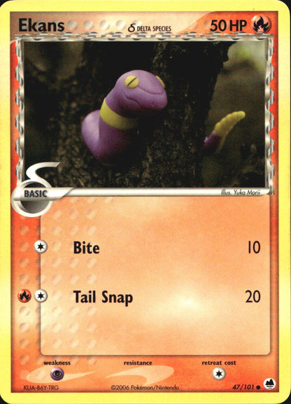 Ekans 47/101 Common Dragon Frontiers Pokemon Near Mint