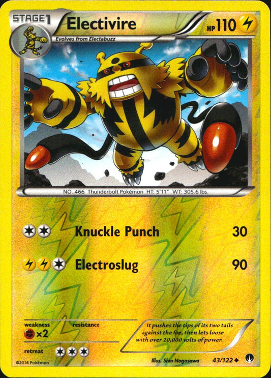 Electivire 43/122 Uncommon BREAKpoint Pokemon Reverse Holo Near Mint