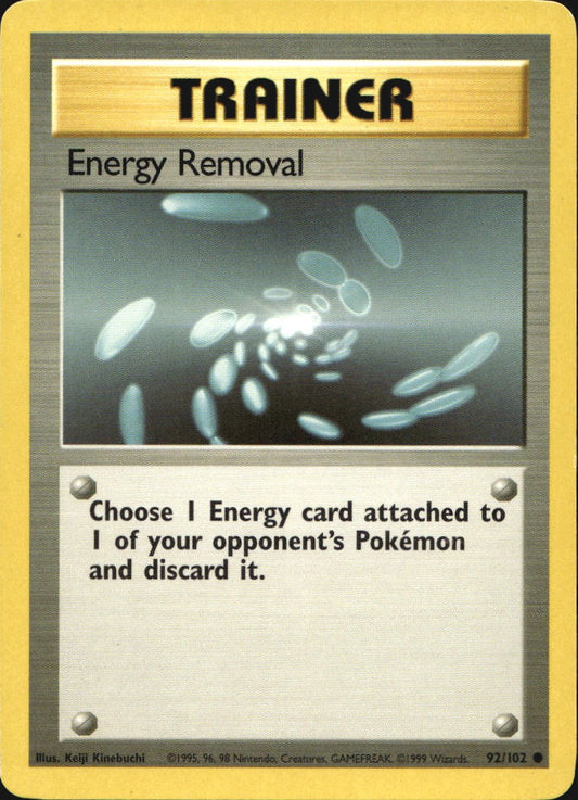 Energy Removal 92/102 Common Base Set Pokemon Near Mint