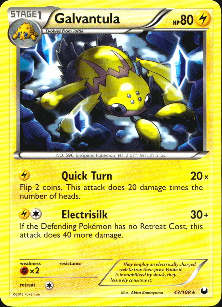 Galvantula 43/108 Rare Dark Explorers Pokemon Near Mint