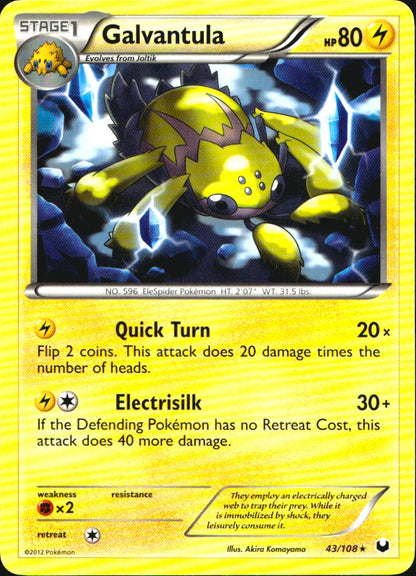 Galvantula 43/108 Rare Dark Explorers Pokemon Near Mint