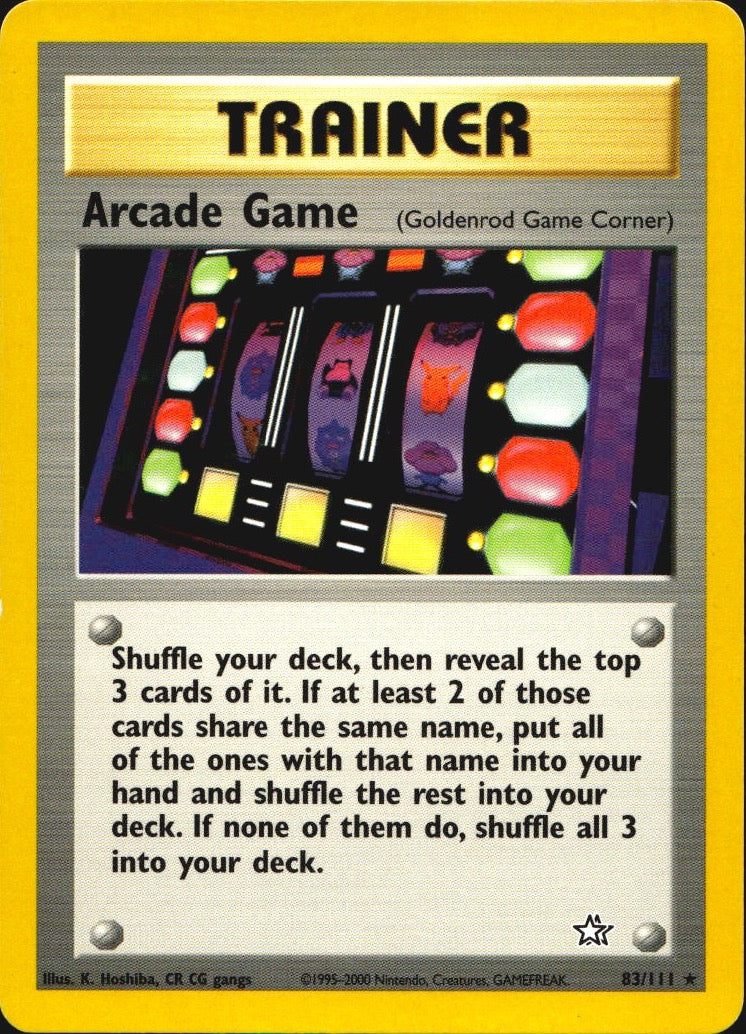 Arcade Game 83/111 Rare Neo Genesis Pokemon Near Mint