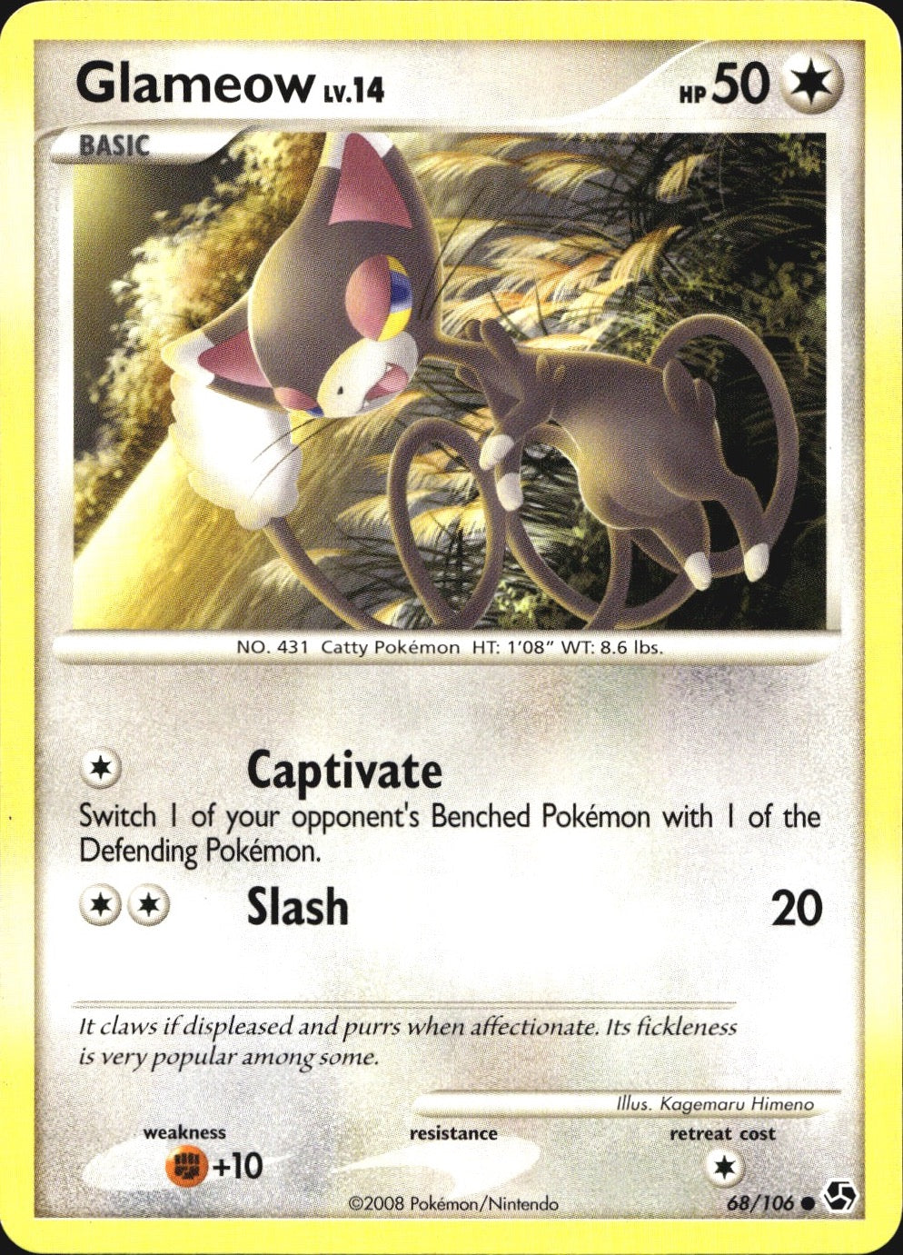 Glameow 68/106 Common Great Encounters Pokemon Near Mint