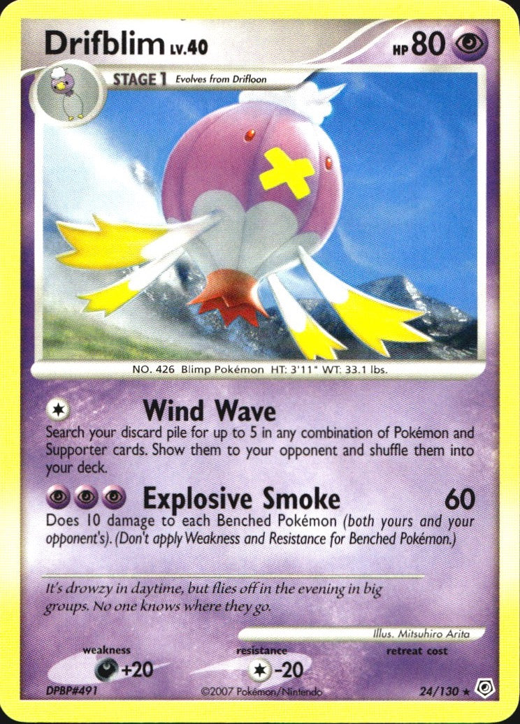 Drifblim 24/130 Rare Diamond & Pearl Pokemon Near Mint