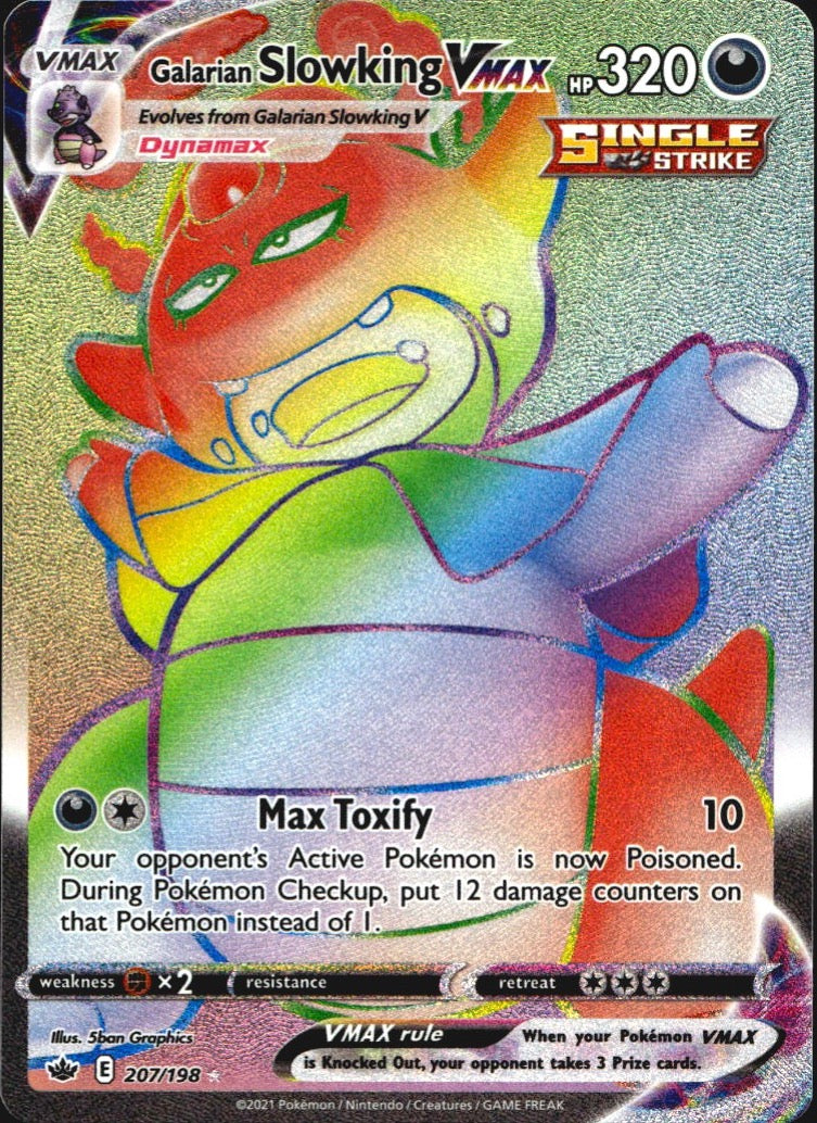 Galarian Slowking VMAX 207/198 Rainbow Rare Chilling Reign Near Mint