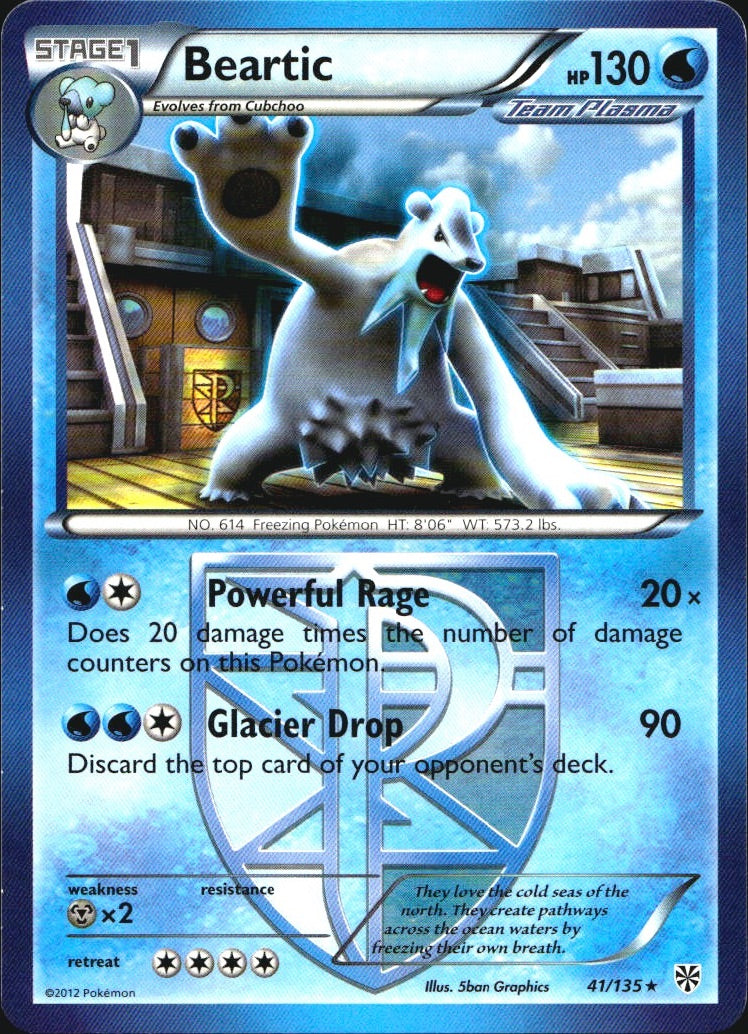 Beartic 41/135 Rare Plasma Storm Pokemon Near Mint