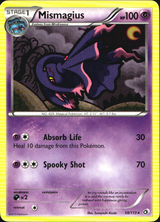 Mismagius 58/113 Rare Legendary Treasures Pokemon Near Mint