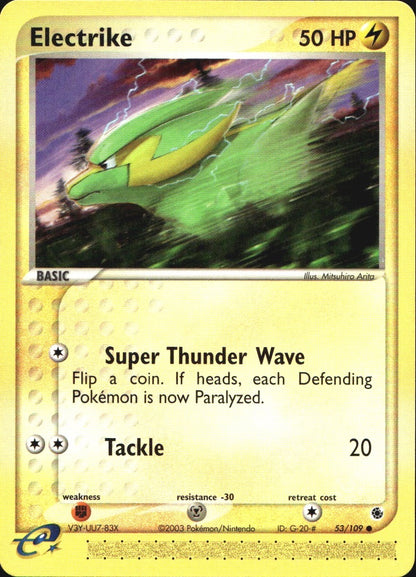 Electrike 53/109 Common Ruby & Sapphire Pokemon Near Mint