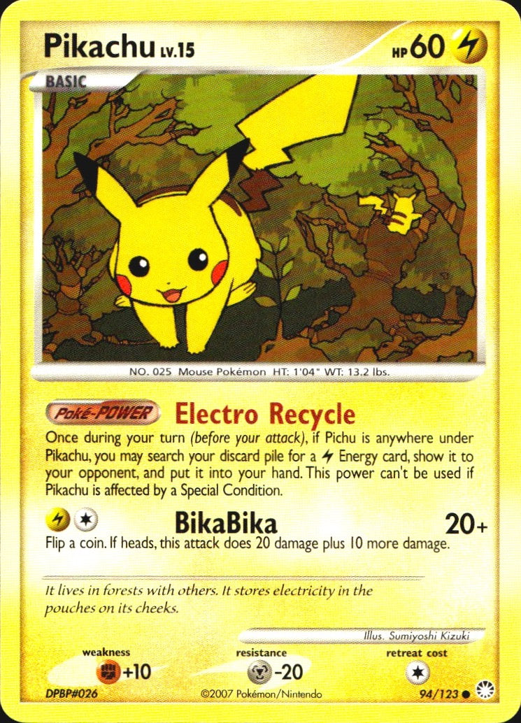 Pikachu 94/123 Common Mysterious Treasures Pokemon Near Mint