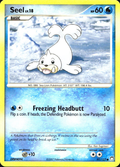Seel 97/123 Common Mysterious Treasures Pokemon Near Mint