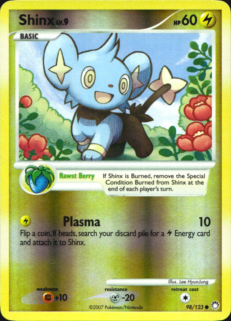 Shinx 98/123 Common Mysterious Treasures Pokemon Reverse Holo Near Mint