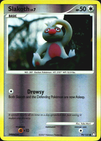 Slakoth 99/123 Common Mysterious Treasures Pokemon Reverse Holo Near Mint