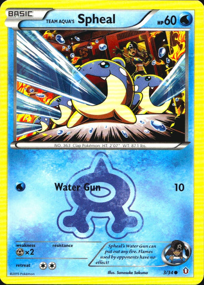 Team Aqua's Spheal 3/34 Common Double Crisis Pokemon Near Mint