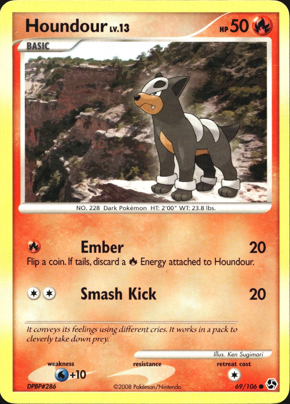 Houndour 69/106 Common Great Encounters Pokemon Near Mint