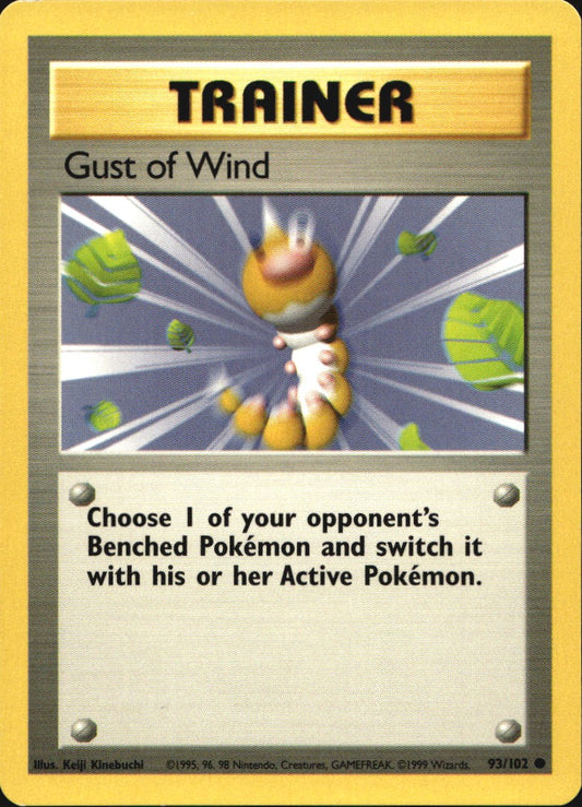 Gust of Wind 93/102 Common Base Set Pokemon Near Mint