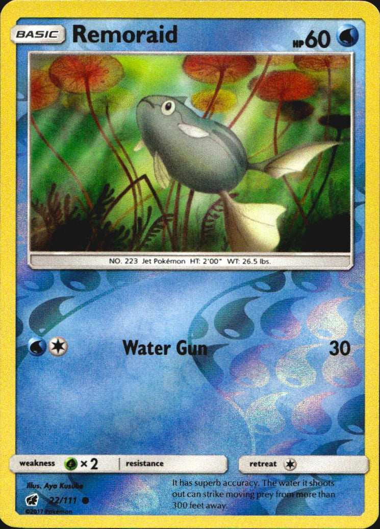 Remoraid 22/111 Common Crimson Invasion Pokemon Reverse Holo Near Mint