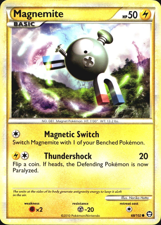 Magnemite 68/102 Common HGSS Triumphant Pokemon Near Mint