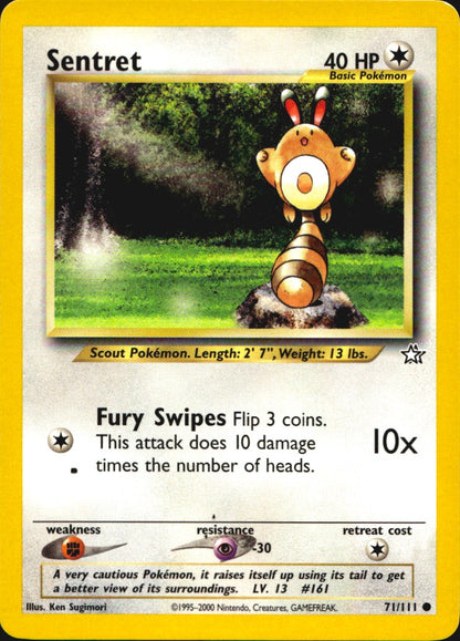 Sentret 71/111 Common Neo Genesis Pokemon Near Mint