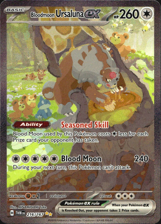 Bloodmoon Ursaluna ex 216/167 Twilight Masquerade Pokemon NM