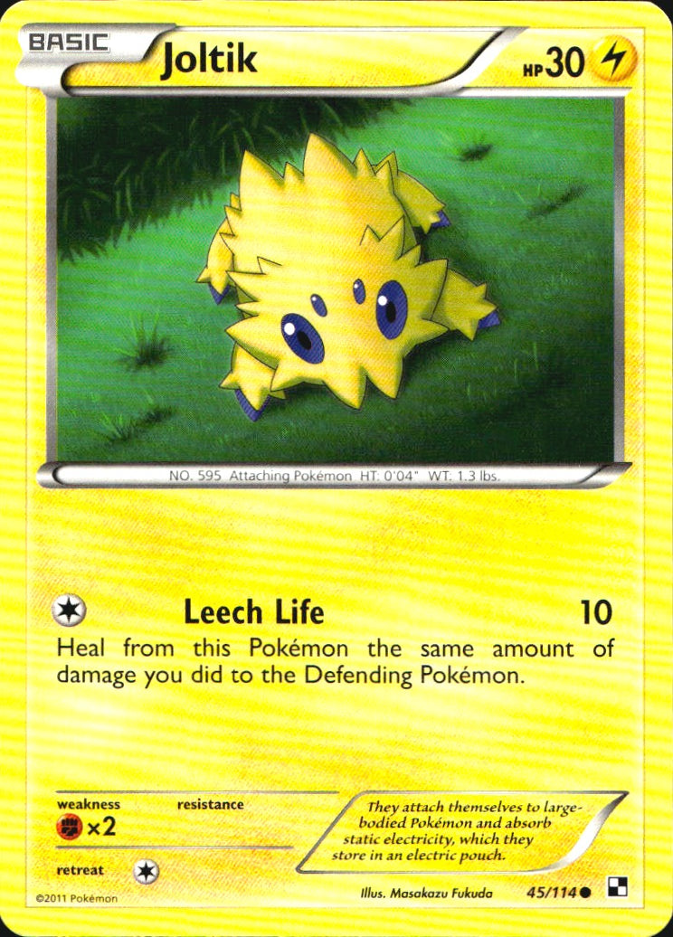 Joltik 45/114 Common Black & White Pokemon Near Mint