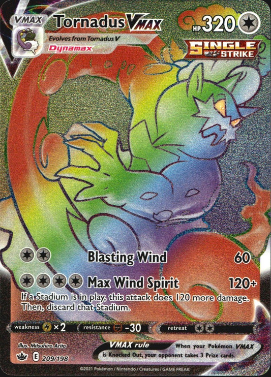 Tornadus VMAX 209/198 Rainbow Rare Chilling Reign Near Mint