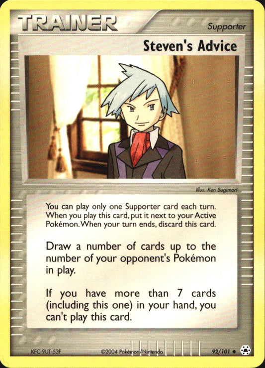 Steven's Advice 92/101 Uncommon Hidden Legends Pokemon Near Mint