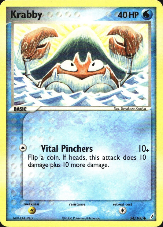 Krabby 54/100 Common Crystal Guardians Pokemon Near Mint