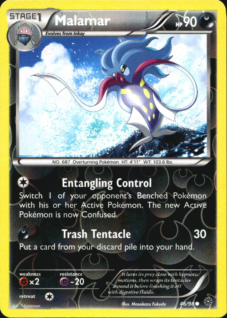 Malamar 46/98 Common Ancient Origins Pokemon Reverse Holo Near Mint