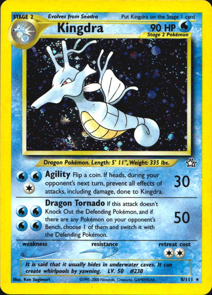 Kingdra 8/111 Holo Rare Neo Genesis Pokemon Near Mint