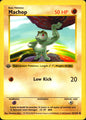 Machop 52/102 Common Base Set Shadowless Pokemon 1st Edition Lightly Played