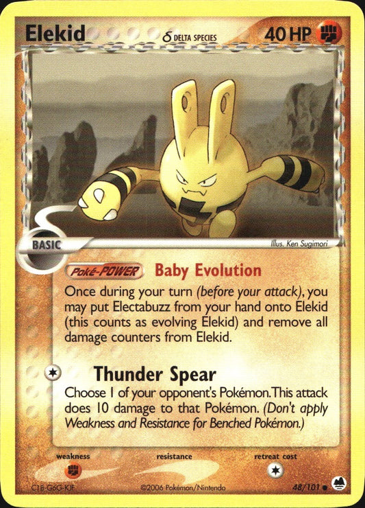 Elekid 48/101 Common Dragon Frontiers Pokemon Near Mint