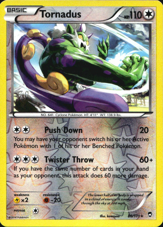 Tornadus 86/111 Rare Furious Fists Pokemon Reverse Holo Near Mint