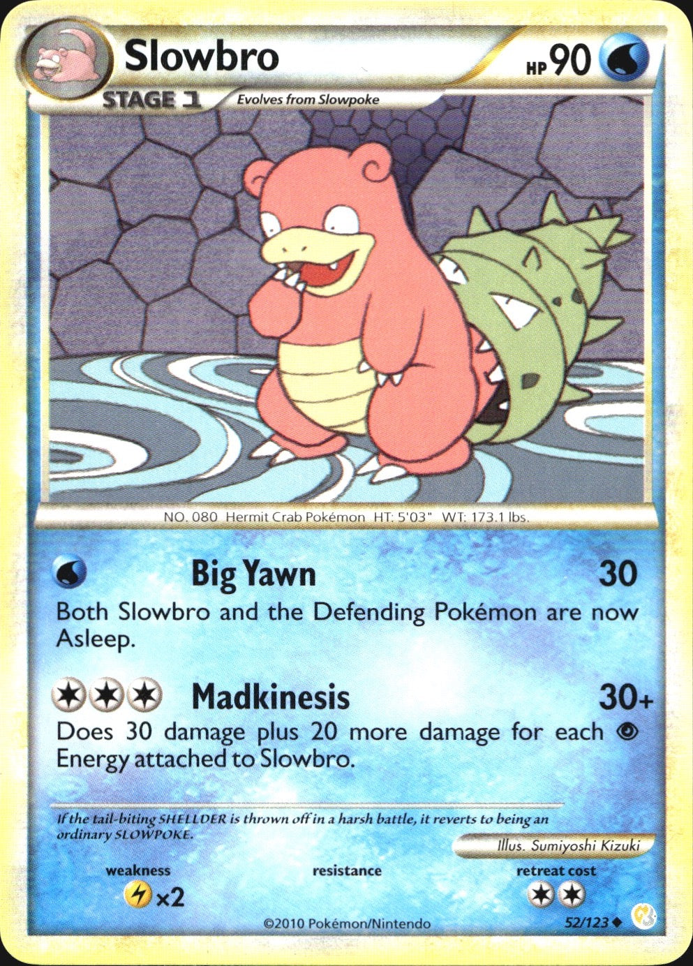 Slowbro 52/123 Uncommon HeartGold & SoulSilver Pokemon Near Mint