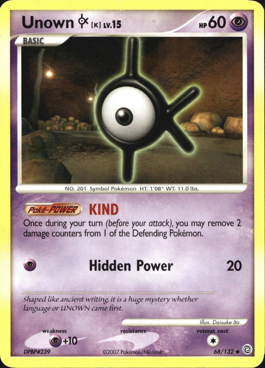 Unown [K] 68/132 Uncommon Secret Wonders Pokemon Near Mint