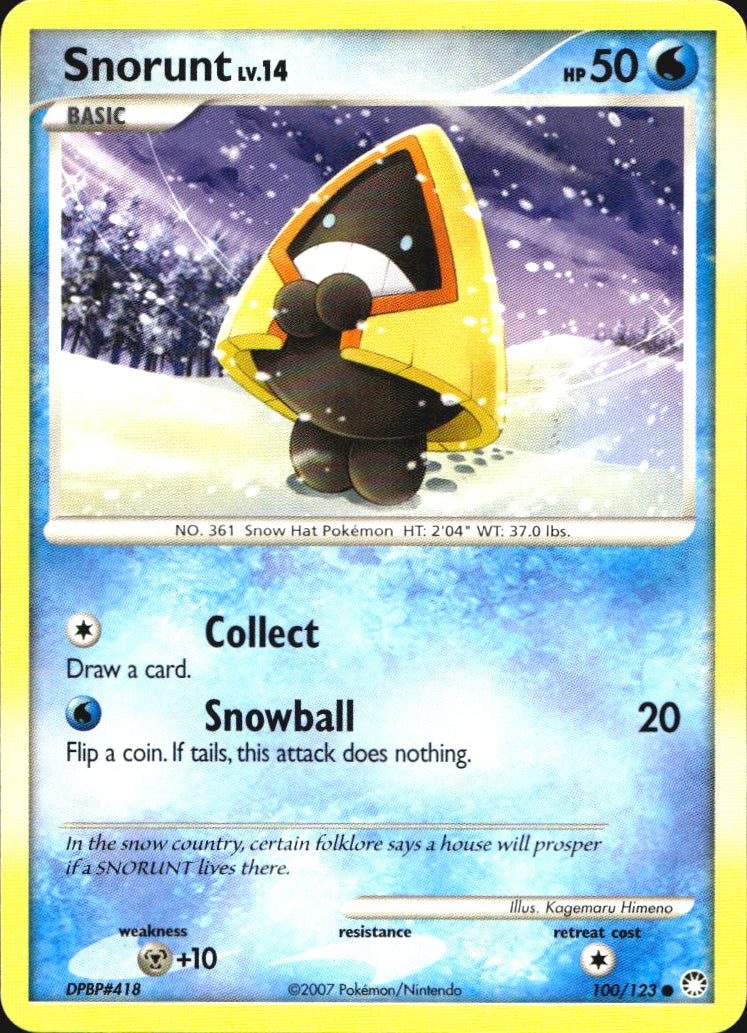 Snorunt 100/123 Common Mysterious Treasures Pokemon Near Mint