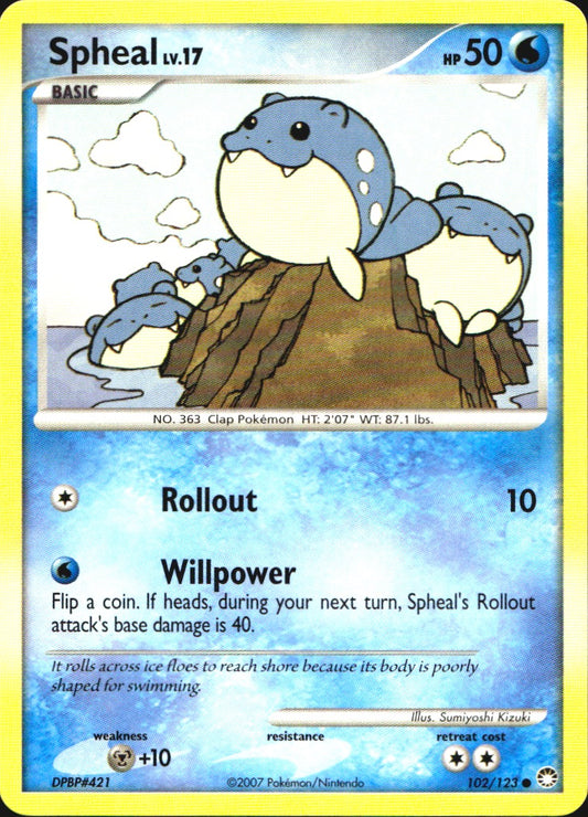 Spheal 102/123 Common Mysterious Treasures Pokemon Near Mint