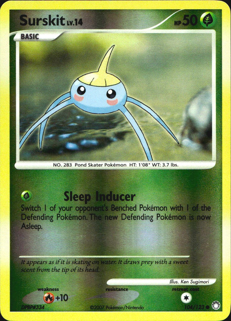 Surskit 104/123 Common Mysterious Treasures Pokemon Reverse Holo Near Mint