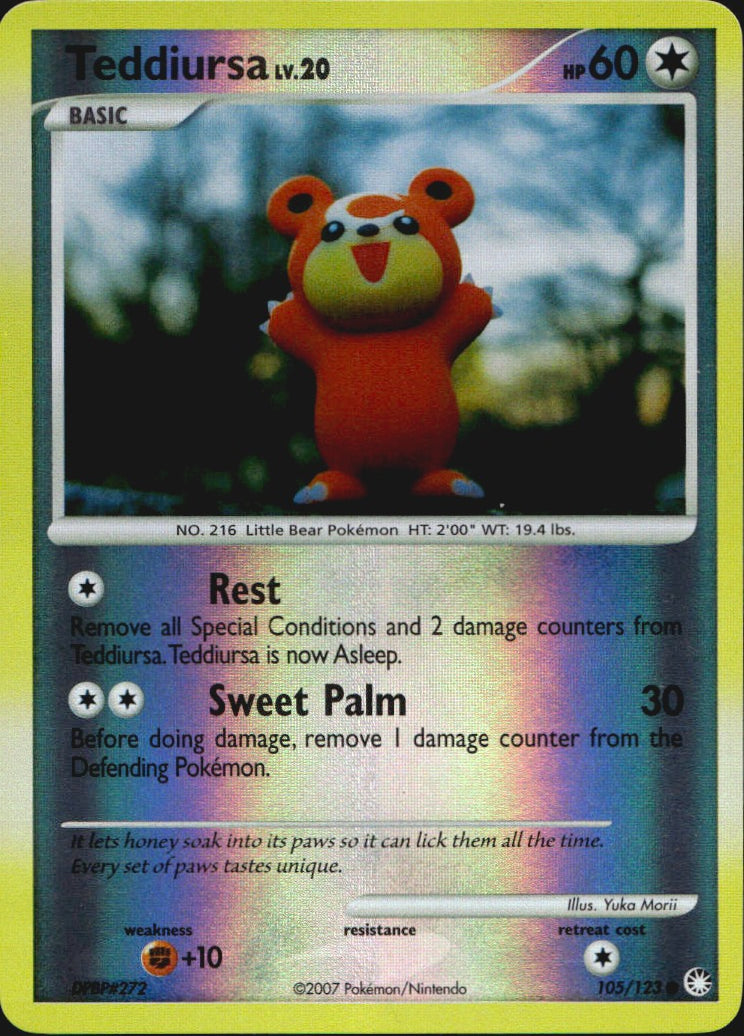 Teddiursa 105/123 Common Mysterious Treasures Pokemon Reverse Holo Near Mint