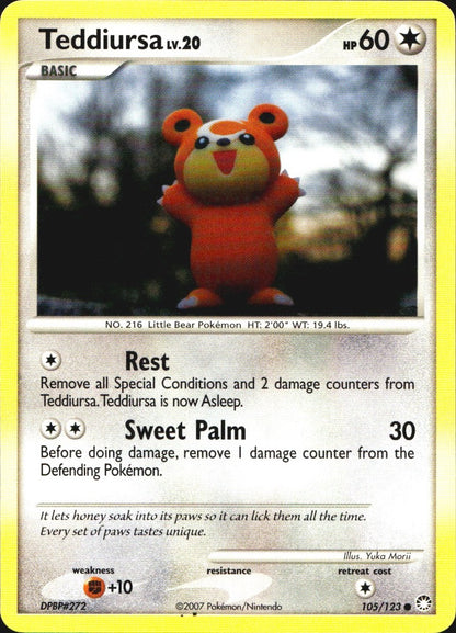 Teddiursa 105/123 Common Mysterious Treasures Pokemon Near Mint