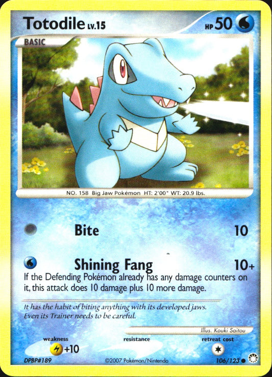 Totodile 106/123 Common Mysterious Treasures Pokemon Near Mint