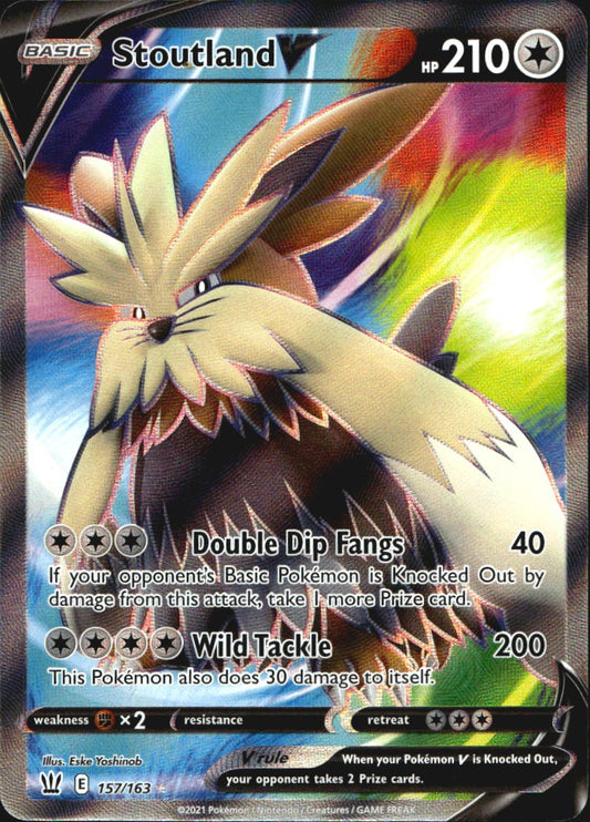 Stoutland V 157/163 Rare Ultra Battle Styles Pokemon Near Mint