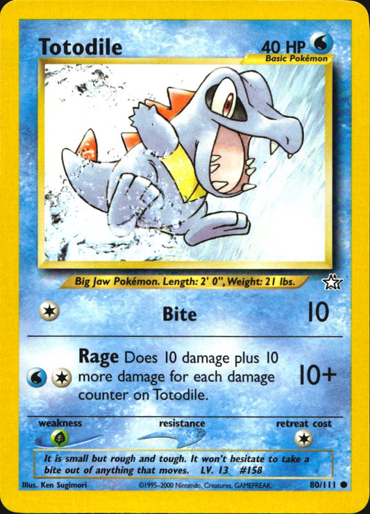Totodile 80/111 Common Neo Genesis Pokemon Near Mint