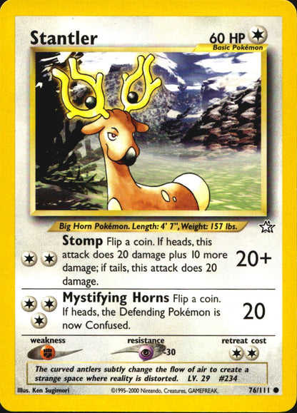 Stantler 76/111 Common Neo Genesis Pokemon Near Mint