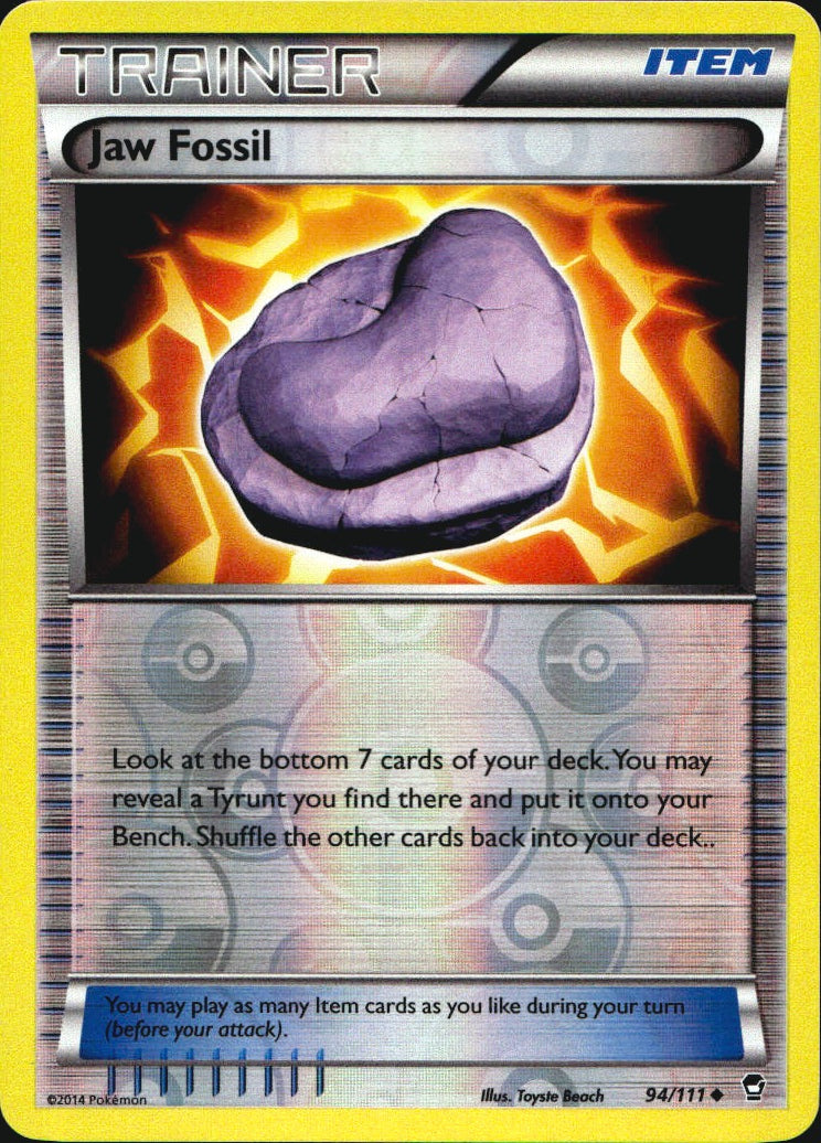 Jaw Fossil 94/111 Uncommon Furious Fists Pokemon Reverse Holo Near Mint
