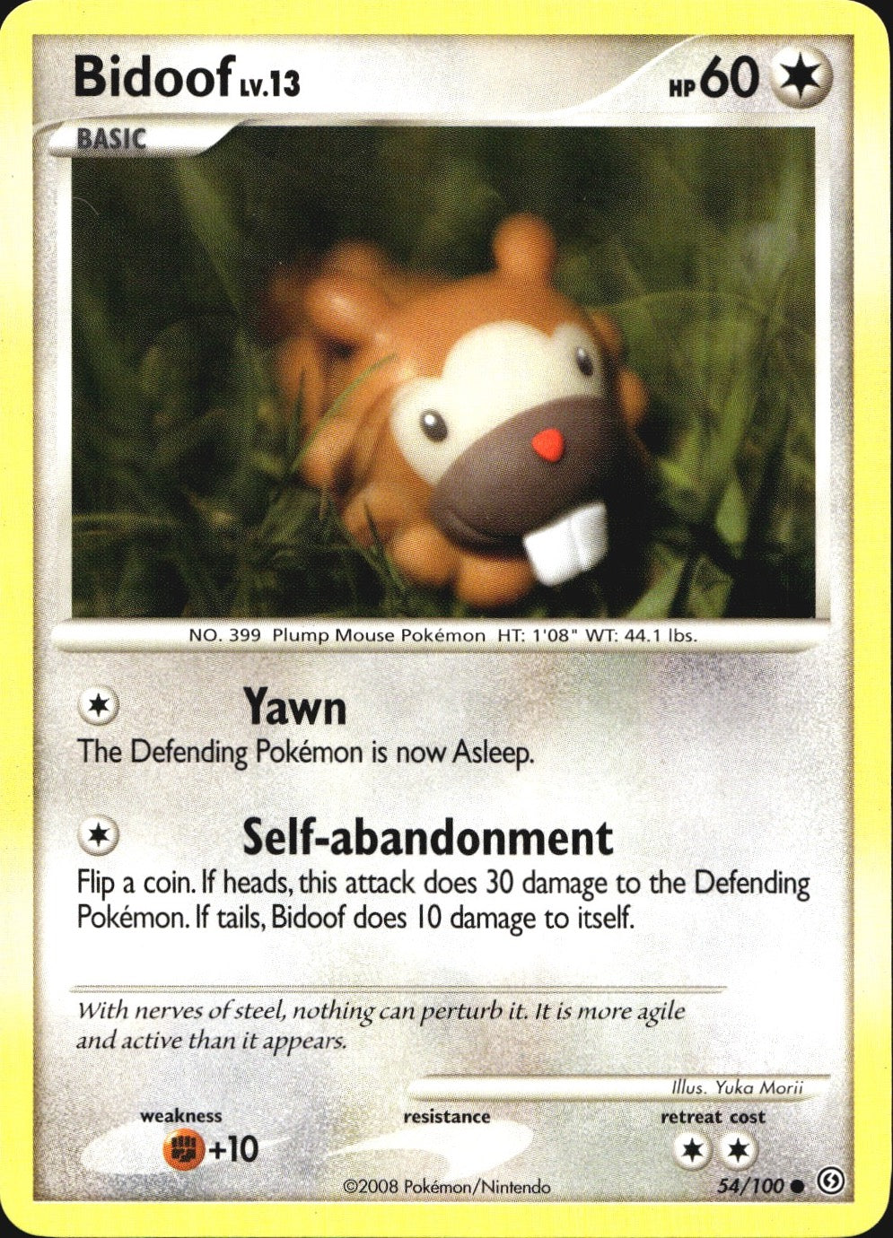 Bidoof 54/100 Common Stormfront Pokemon Near Mint